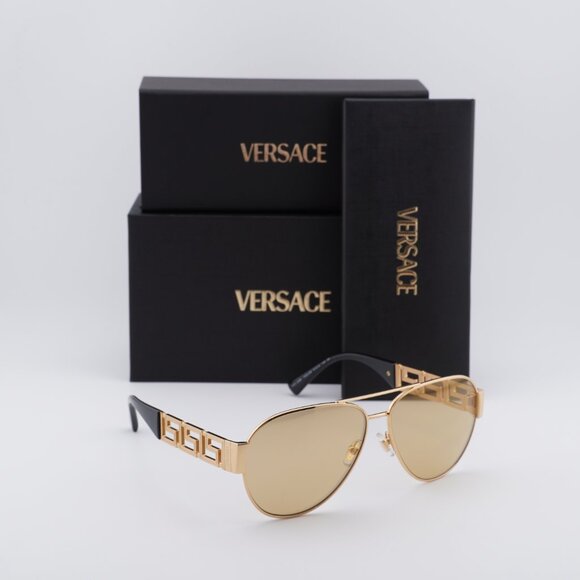 Versace VE2289 1002D8 Aviator Sunglasses – Gold/Light Yellow Mirror - Picture 4 of 9